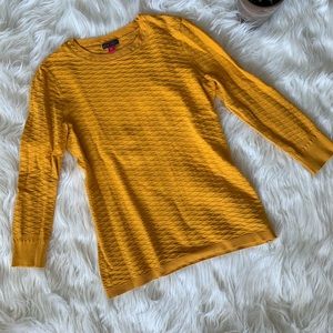 Vince Camuto Mustard Yellow Lightweight Sweater